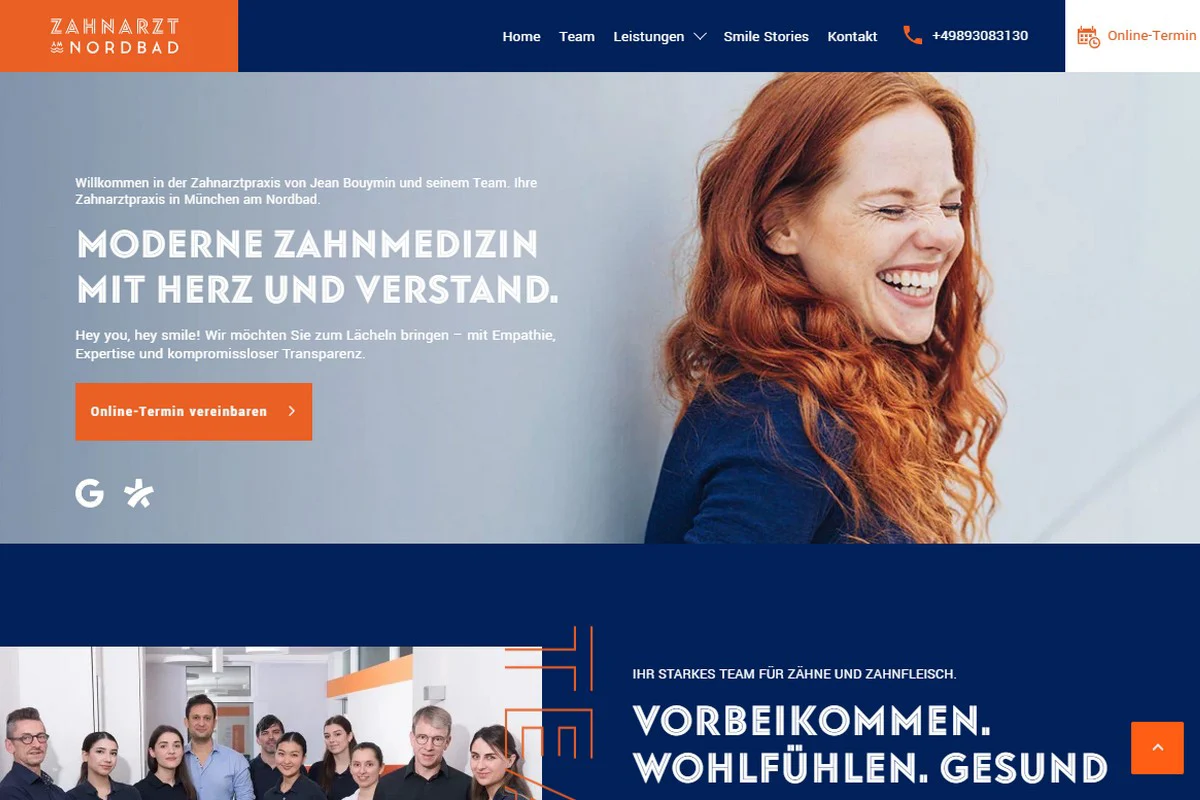 Referenz-Zahnarzt-Nordbad-SEA-Suchmaschinenoptimierung-Webdesign-Social-Media-Werbung